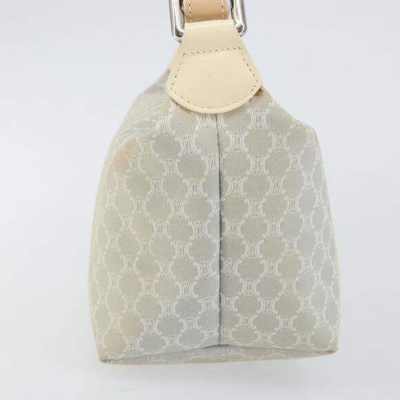 CELINE Macadam Canvas Hand Bag White Silver - Picture 5 of 12